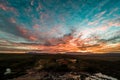 View of a sunrise over the Gran Sabana, Venezuela