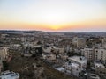 View of sunrise over the new part of Bethlehem