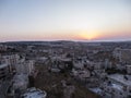 View of sunrise over the new part of Bethlehem