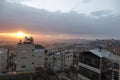 View of sunrise over the new part of Bethlehem