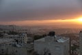 View of sunrise over the new part of Bethlehem