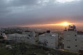 View of sunrise over the new part of Bethlehem