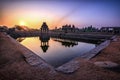 View of sunrise at Pushkarni, Sri Krishna tank in ruins. Hampi, karnataka, India