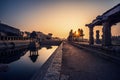 View of sunrise at Pushkarni, Sri Krishna tank in ruins. Hampi, karnataka, India