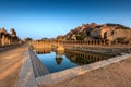 View of sunrise at Pushkarni, Sri Krishna tank in ruins. Hampi, karnataka, India