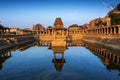 View of sunrise at Pushkarni, Sri Krishna tank in ruins. Hampi, karnataka, India