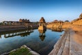 View of sunrise at Pushkarni, Sri Krishna tank in ruins. Hampi, karnataka, India