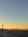 View from a Sunrise run on the Palisades Ocean Walkway or the Marvin Barude Bike Trail Royalty Free Stock Photo