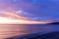 view at sunrise or sunset in sea with nice beach , surf , calm water and beautiful clouds on a background of a sea landscape Royalty Free Stock Photo