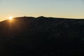 View of sunrise from the top of Szrenica mountain Royalty Free Stock Photo