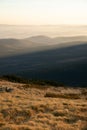 View of sunrise from the top of Szrenica mountain Royalty Free Stock Photo