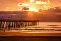 View of sunrise from Virginia Beach Fishing Pier , Virginia Beach, VA Royalty Free Stock Photo