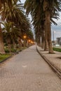 A view at sunset along the promenade beside the beach at Swakopmund, Namibia