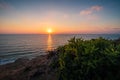 View of the Sunset in the beach of Poleg,Netanya Israel