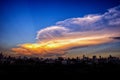 View of sunset with beautiful cloud over city Royalty Free Stock Photo