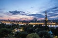 View during sunset at the center of Moscow with the statue of Peter the Great, Russia Royalty Free Stock Photo