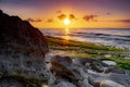 view sunset of the cliffs on the beach in balangan-bali Royalty Free Stock Photo