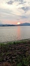 view of the sunset at the Darma Reservoir Royalty Free Stock Photo