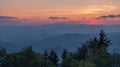 View after sunset in the Great Smoky Mountains Royalty Free Stock Photo