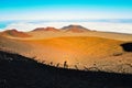 The view of sunset on Mauna Kea mountain on Hawaii Royalty Free Stock Photo