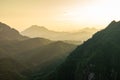 View of sunset in Nong Khiaw. North Laos. Southeast Asia Royalty Free Stock Photo