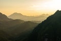 View of sunset in Nong Khiaw. North Laos. Southeast Asia Royalty Free Stock Photo