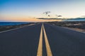 Sunset over chain of craters road at Hawaii Volcanoes National Park Royalty Free Stock Photo