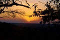 A view of the sunset over the Marafa canyon in Kenya, Africa. Landscape and safari under evening sky