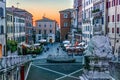 View at sunset of Piazza del Plebiscito in Ancona Royalty Free Stock Photo