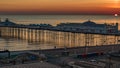 View of a sunset on the pier in Brighton