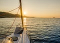 A view of sunset from yacht near Mljet island, Chroatia