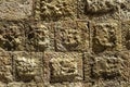 Surface of the stone wall of the masonry of Jerusalem stones Royalty Free Stock Photo