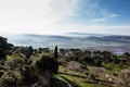 View of the surrounding area from Mount Tabor, that is from the Transfiguration of the Lord Royalty Free Stock Photo