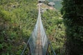 START OF SUSPENSION BRIDGE OVER ORIBI GORGE Royalty Free Stock Photo