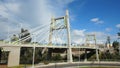 View of the suspension bridge, part of the road infrastructure in the city of Ambato