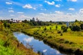 View of Suzdal town and the Kamenka river in Russia