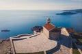 View of Sveti Stefan, a town in Budva Municipality, Budva Riviera, on the Adriatic sea coast, Saint Stephen island, Montenegro,