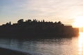 View of Sveti Stefan, a town in Budva Municipality, Budva Riviera, on the Adriatic sea coast, Saint Stephen island, Montenegro,