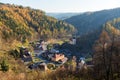 View from Svojanov castle to Svojanov village Royalty Free Stock Photo