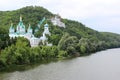 View of the Svyatogorsk Lavra from the opposite bank of the river Royalty Free Stock Photo