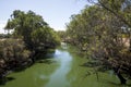 View of Swan River from Maali pedestrian and cyclists bridge in Swan Valley wine region Royalty Free Stock Photo