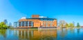 View of the Swan theatre hosting the Royal Shakespeare Company in Stratford upon Avon, England Royalty Free Stock Photo
