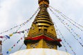 View of Swayambhunath temple, wisdom eyes in Nepal