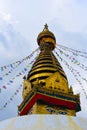 View of Swayambhunath temple, the wisdom eyes in Nepal