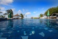 VIEW FROM THE SWIMMING POOL TO THE BEACH