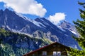 View of the Swiss alps: Beautiful Gimmelwald village, central Sw Royalty Free Stock Photo