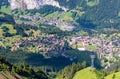 View of the Swiss Alps near the city of Lauterbrunnen. Switzerland. Royalty Free Stock Photo