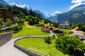 View of the Swiss Alps near the city of Lauterbrunnen. Switzerland. Royalty Free Stock Photo
