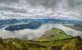 View of the swiss alps on top of Rigi mountain, Switzerland