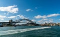 View of sydney harbour bridge from Circular Quay in Sydney, Australia Royalty Free Stock Photo